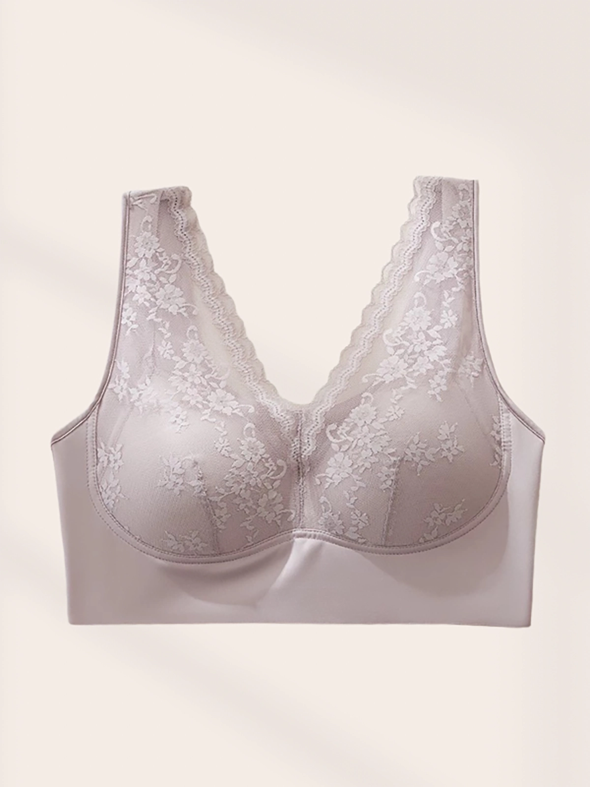 Mono Sculpt Lace-Trimmed Seamless Fixed-Cup Bra