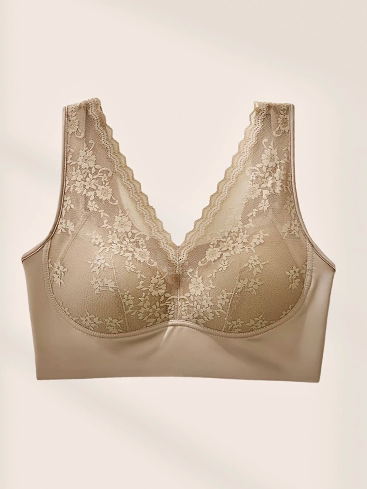 Mono Sculpt Lace-Trimmed Seamless Fixed-Cup Bra