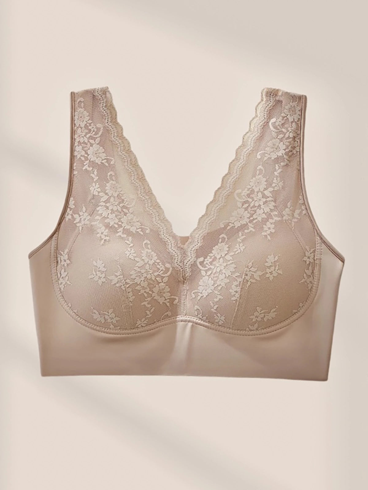 Mono Sculpt Lace-Trimmed Seamless Fixed-Cup Bra
