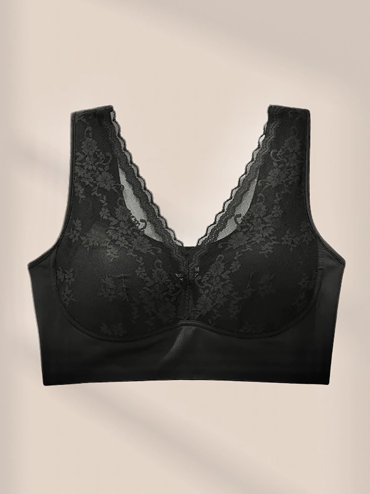 Mono Sculpt Lace-Trimmed Seamless Fixed-Cup Bra