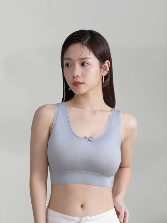 AmplifyLuxe Lace-Trimmed Seamless Bralette