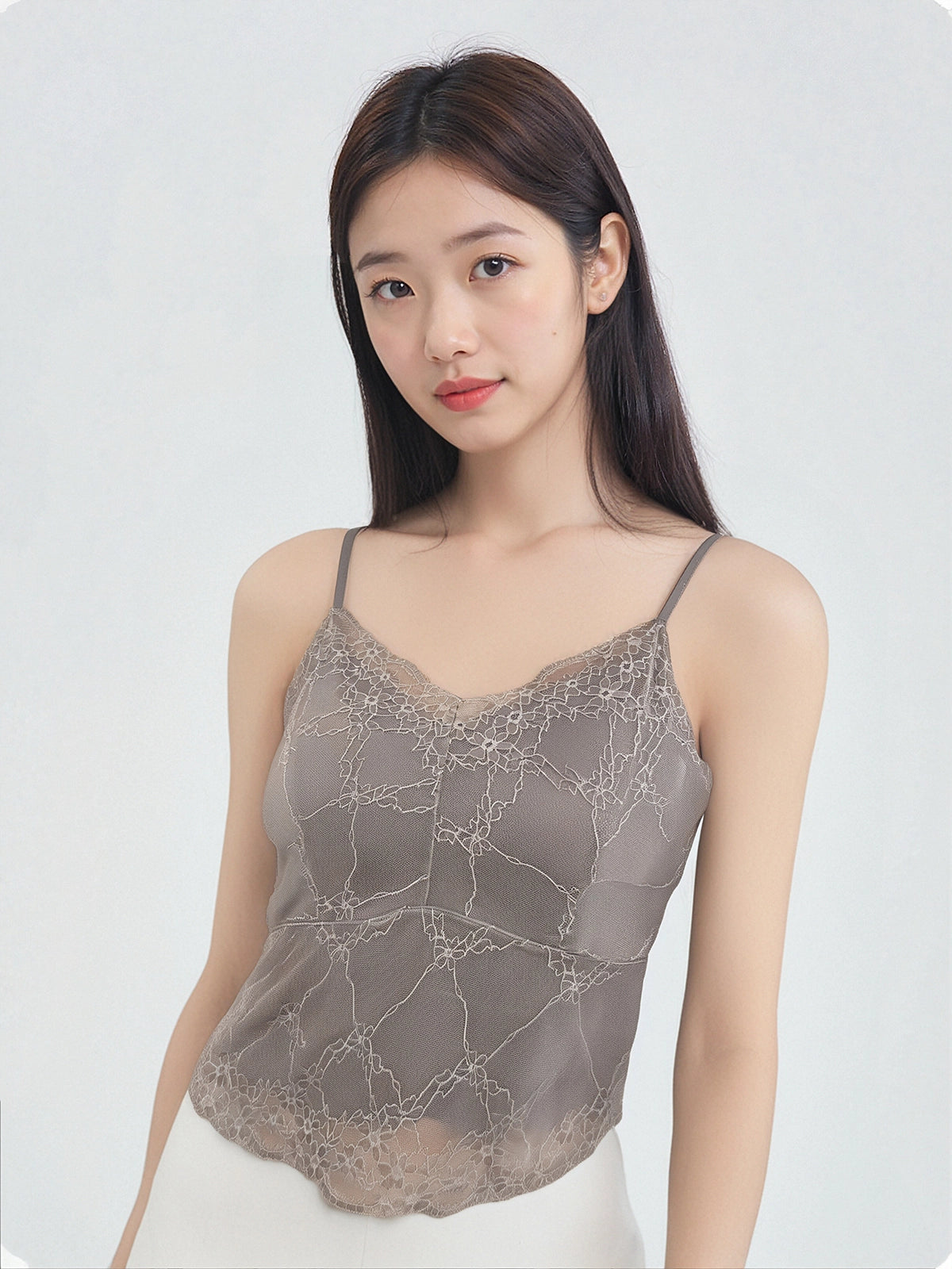 Zenith Silk Lace-Trimmed V-Neck Camisole