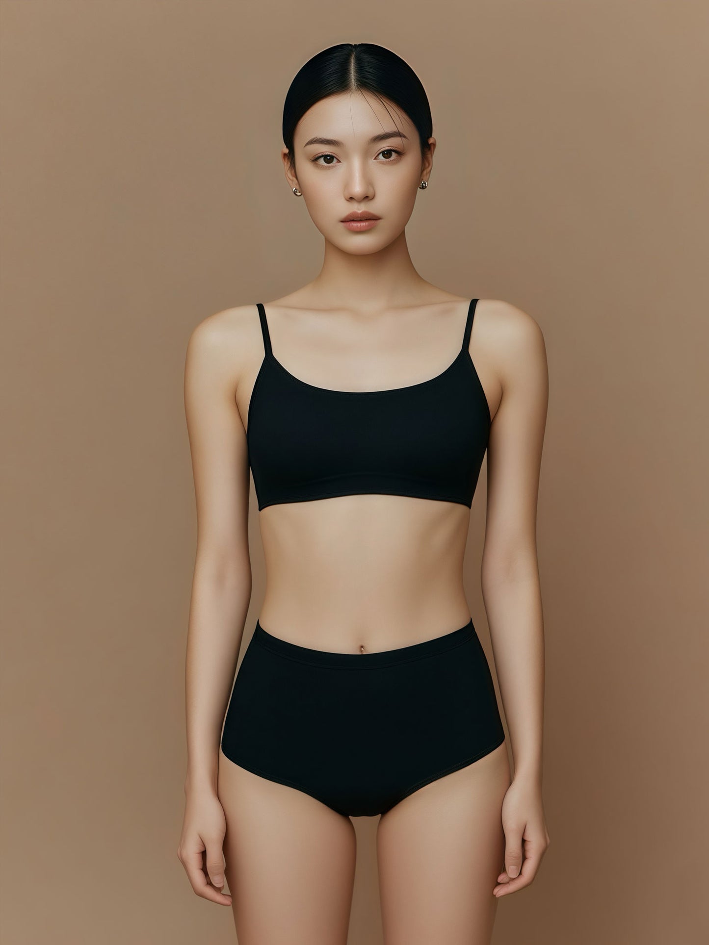 Nude Bare Silk Mid-Waist Briefs