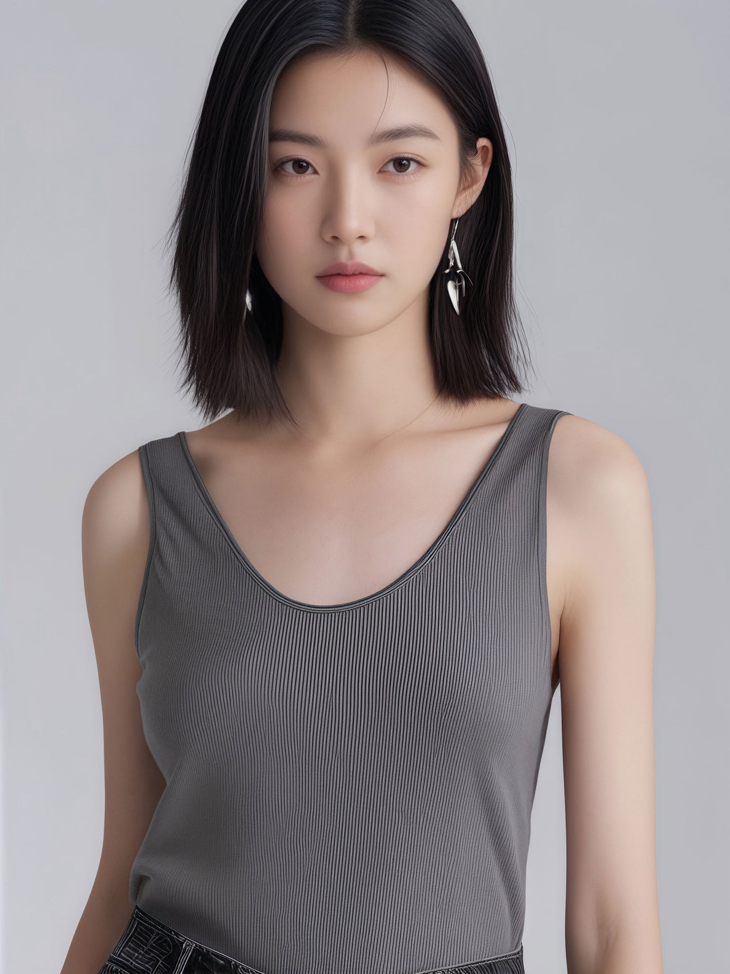 Modal V-Neck Padded Tank Top