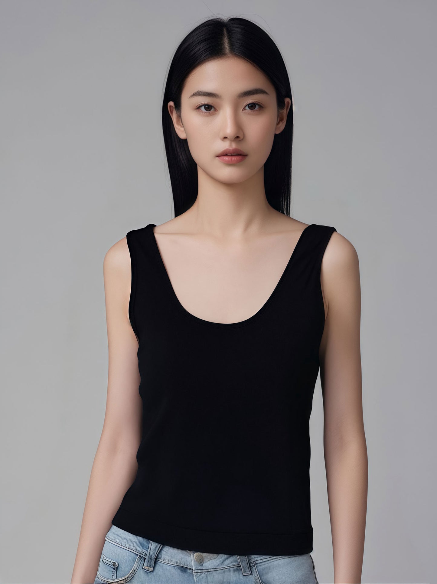 Modal V-Neck Padded Tank Top