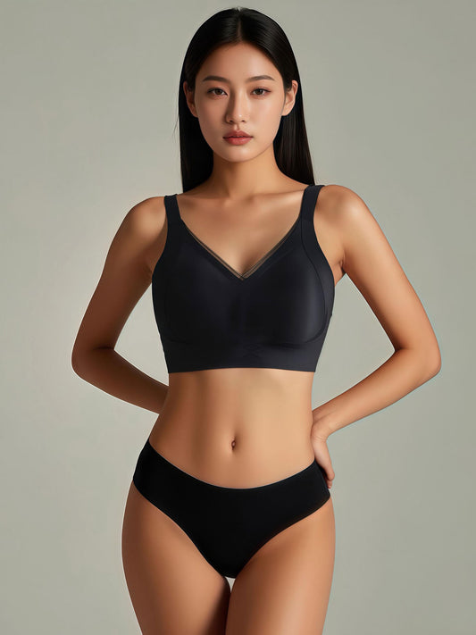 Lace Neckline Push-Up Bra