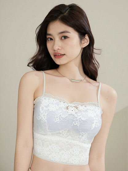 Ethereal Comfort Lace- Trimmed Crop Camisole