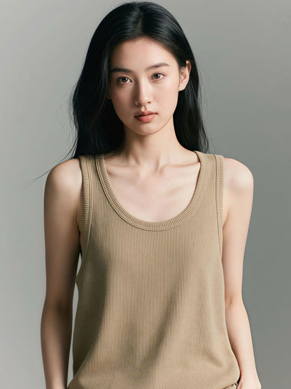Crewneck Rib Tank Top